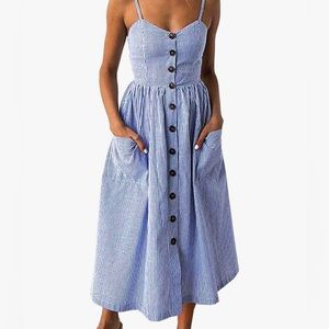 NWT Blue and White Striped Sun Dress